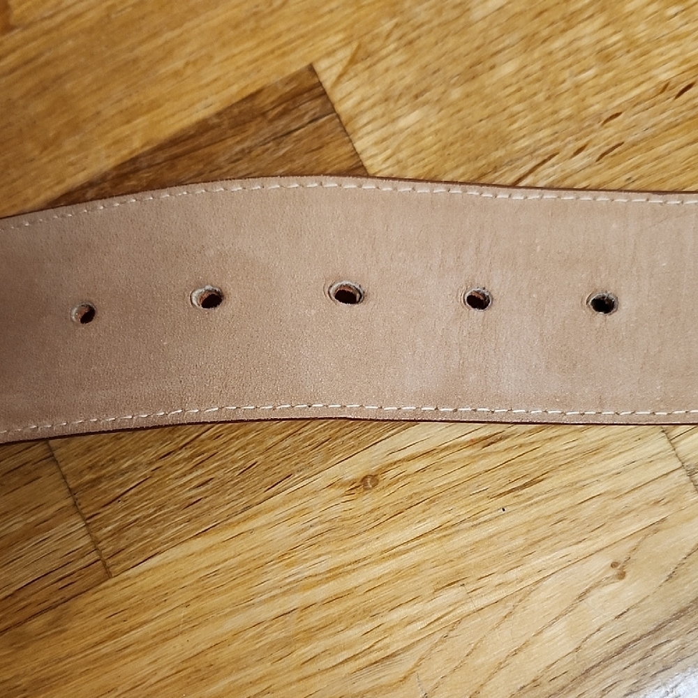 Ports 1961 Vintage 90s Woven Calfskin Leather Belt Orange Boho XS/S - Picture 11 of 12